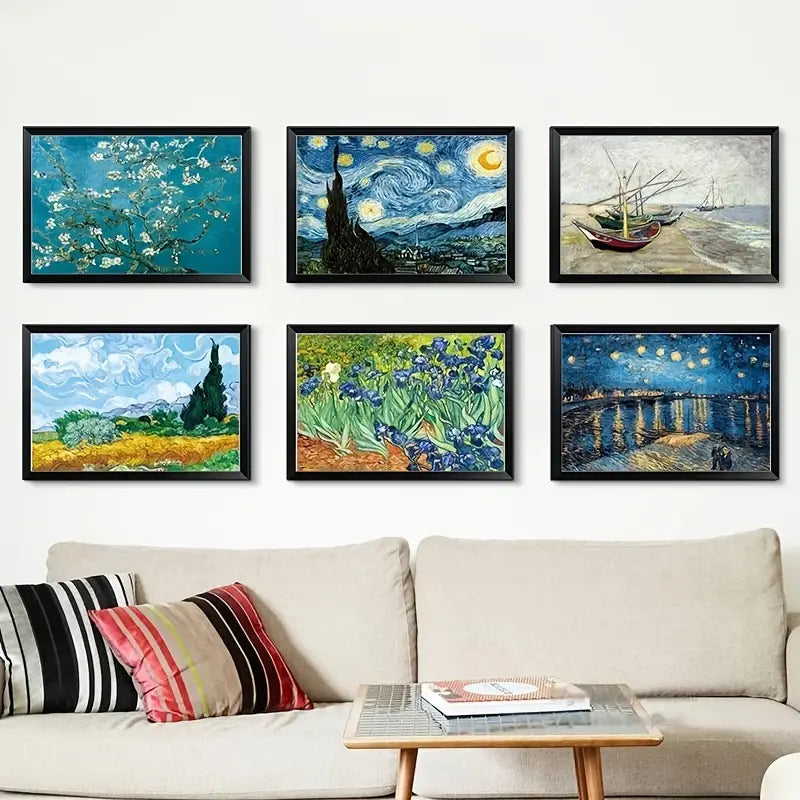 Cuadro de Lienzo del Cielo Estrellado Abstracto para Decoración del Hogar