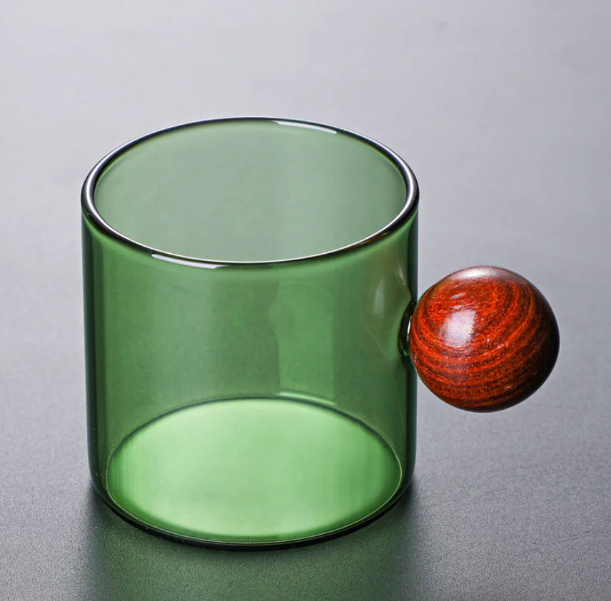 Taza de Café de Colores con Mango de Madera